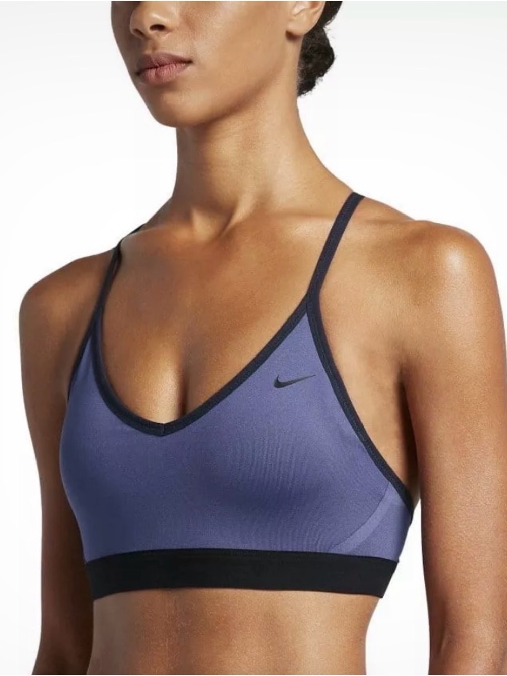 Nike Heathered Blue and Navy Racerback Sports Bra